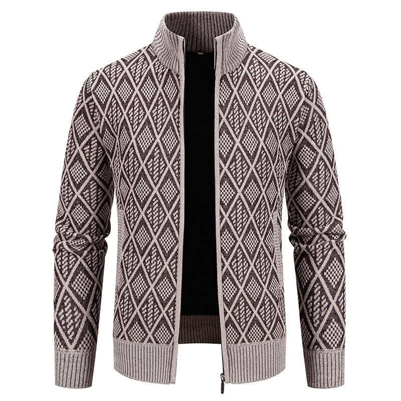 Manteau Cardigan à Col Montant pour Homme – Tendance Automne-Hiver