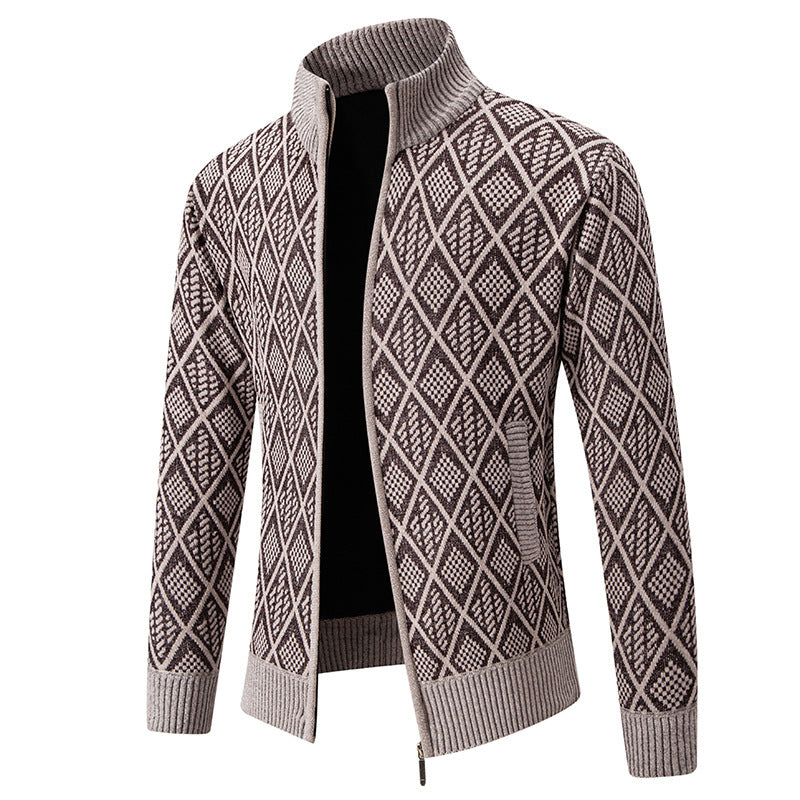 Manteau Cardigan à Col Montant pour Homme – Tendance Automne-Hiver