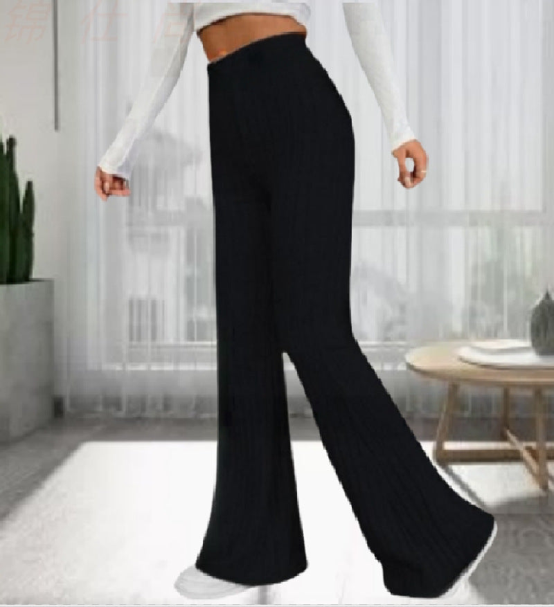 Pantalon Femme Taille Haute à Pattes d'Éléphant Slim Fit