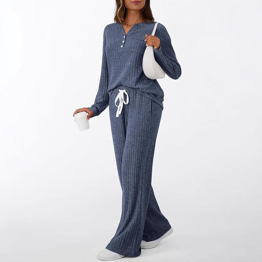 Ensemble 2 pièces femme : pyjama d'extérieur confortable