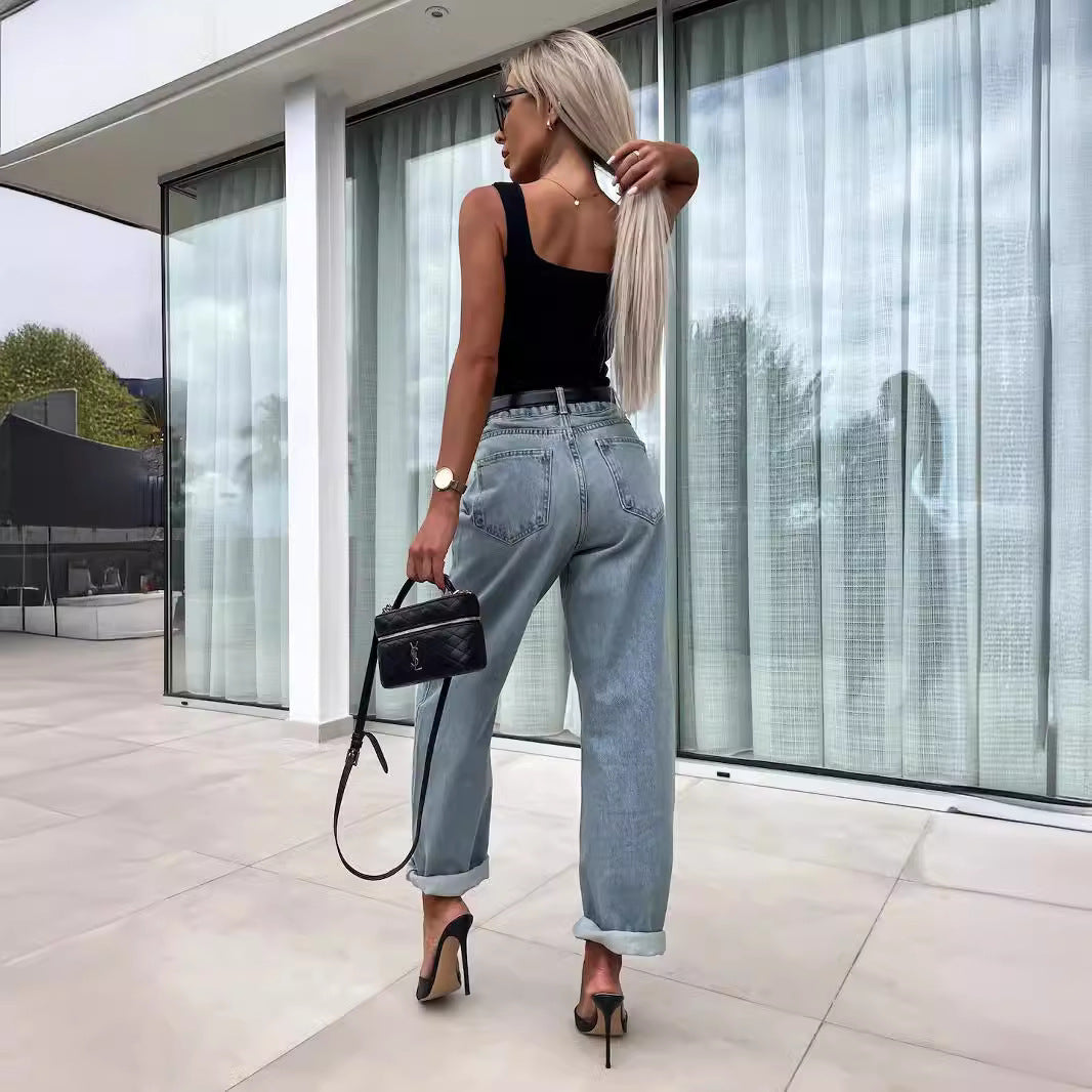 Jean Femme Style Street Hipster – Coupe Loose Décontractée