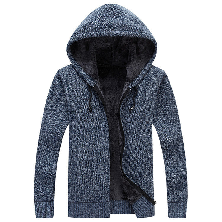 Manteau Cardigan à Capuche pour Homme – Doublure en Fourrure & Style Hivernal