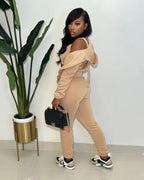 Ensemble à capuche en polaire, coupe décontractée, pour sport et loisirs