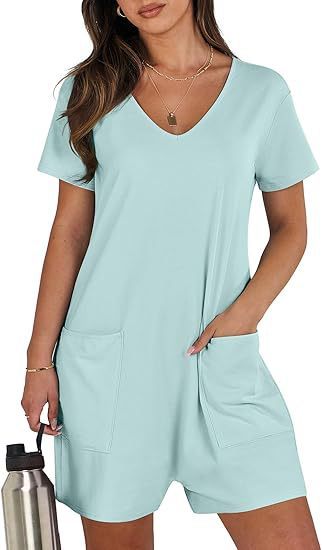 Combinaison sans manches à col rond avec ceinture et poches