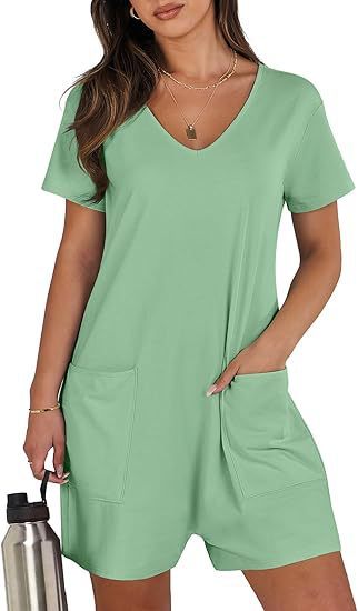 Combinaison sans manches à col rond avec ceinture et poches