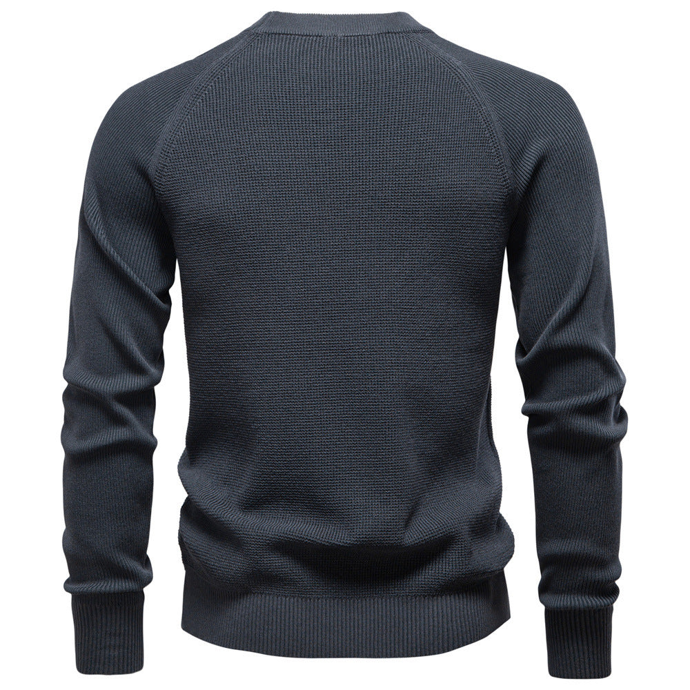 Pull Homme Col Rond Uni – Élégance et Confort