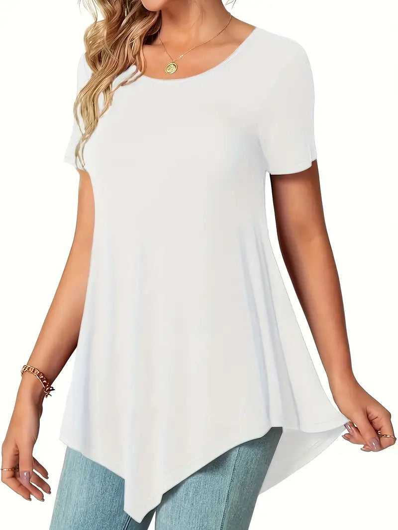 Top à Col Rond Grande Taille pour Femme – Élégance et Confort