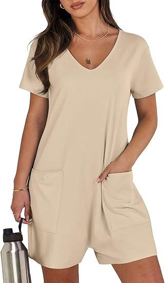 Combinaison sans manches à col rond avec ceinture et poches