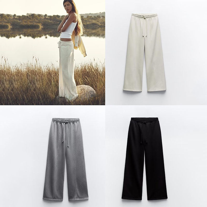 Ensemble bomber zippé et pantalon en flanelle à taille haute