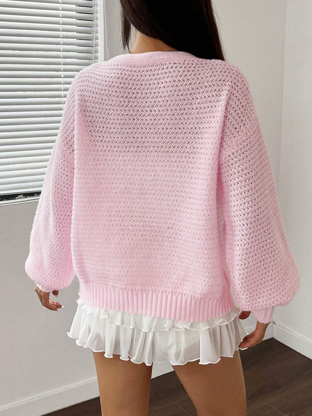 Cardigan Tricoté à Simple Boutonnage – Élégance Décontractée