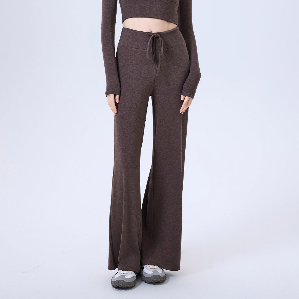 Pantalon Droit Femme Effet Drapé pour Running et Yoga