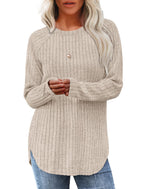 Pull Automnal à Col Rond pour Femme – Élégance et Confort