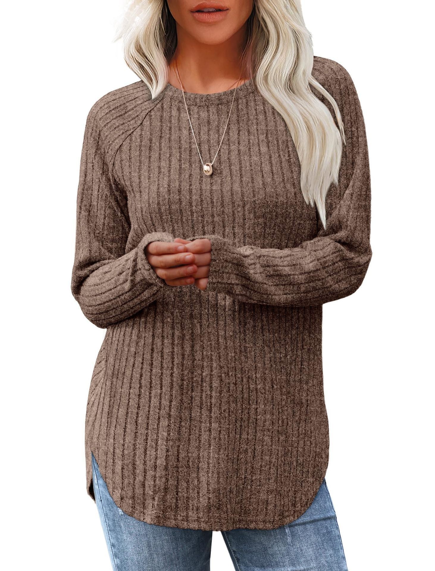 Pull Automnal à Col Rond pour Femme – Élégance et Confort