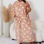 Chemise de Nuit Femme en Flanelle à Capuche – Confort & Chaleur Hiver ( Grande Taille )