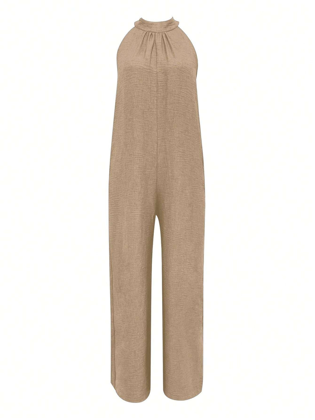 Combinaison sans manches à col halter et volants pour femme