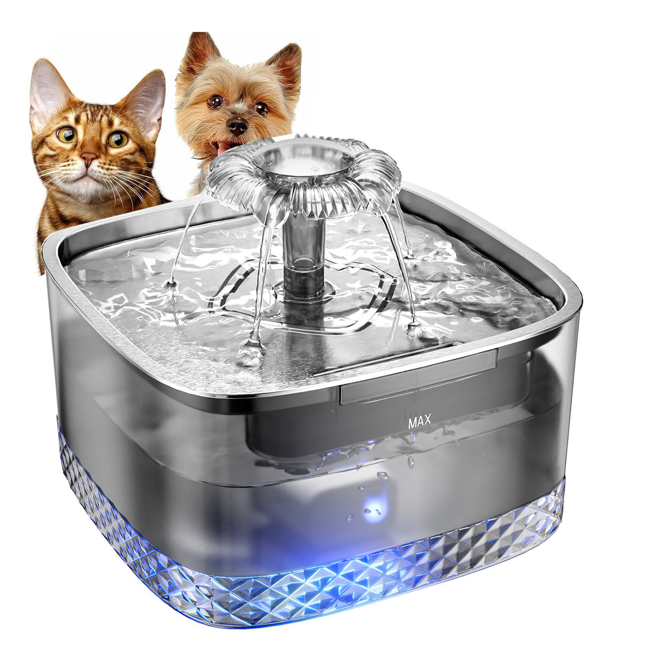 Fontaine Automatique en Acier Inoxydable – Distributeur d’Eau pour Chats & Chiens (Capacité 3,2 L)