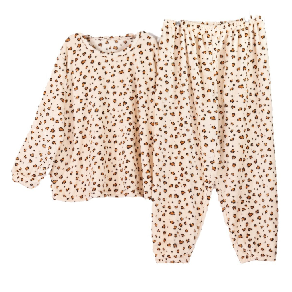 Pyjama en Flanelle à Motif Léopard – Ensemble 2 pièces (Grande Taille Femme)