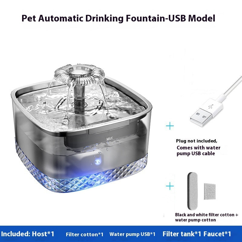 Fontaine Automatique en Acier Inoxydable – Distributeur d’Eau pour Chats & Chiens (Capacité 3,2 L)