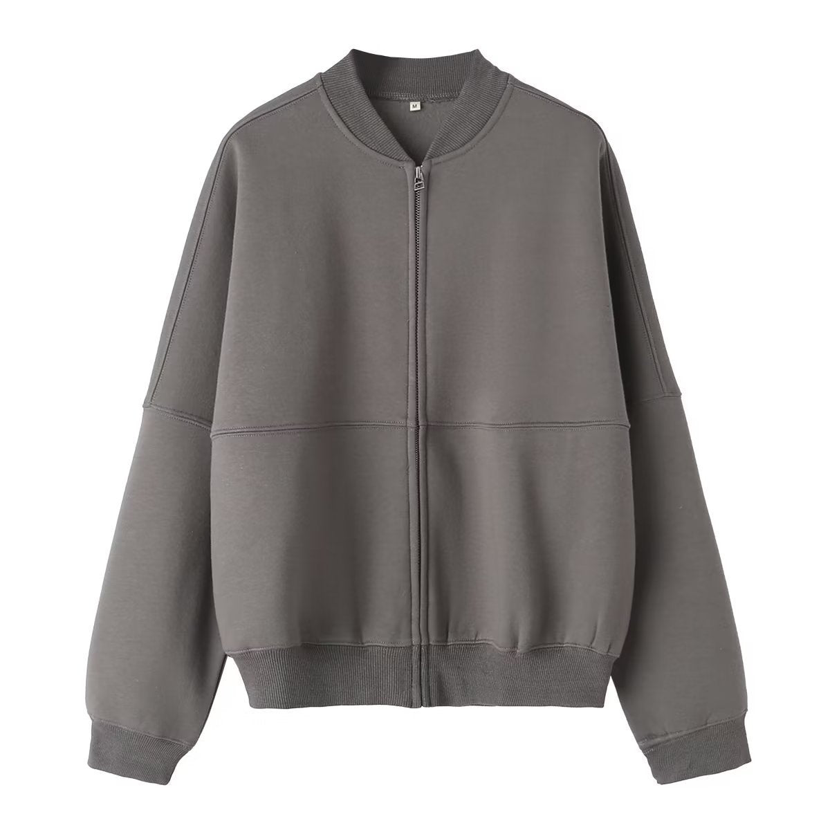 Ensemble bomber zippé et pantalon en flanelle à taille haute