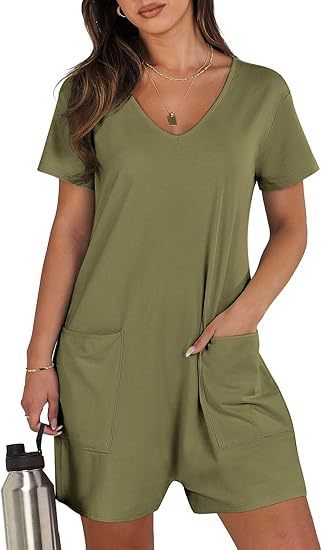 Combinaison sans manches à col rond avec ceinture et poches