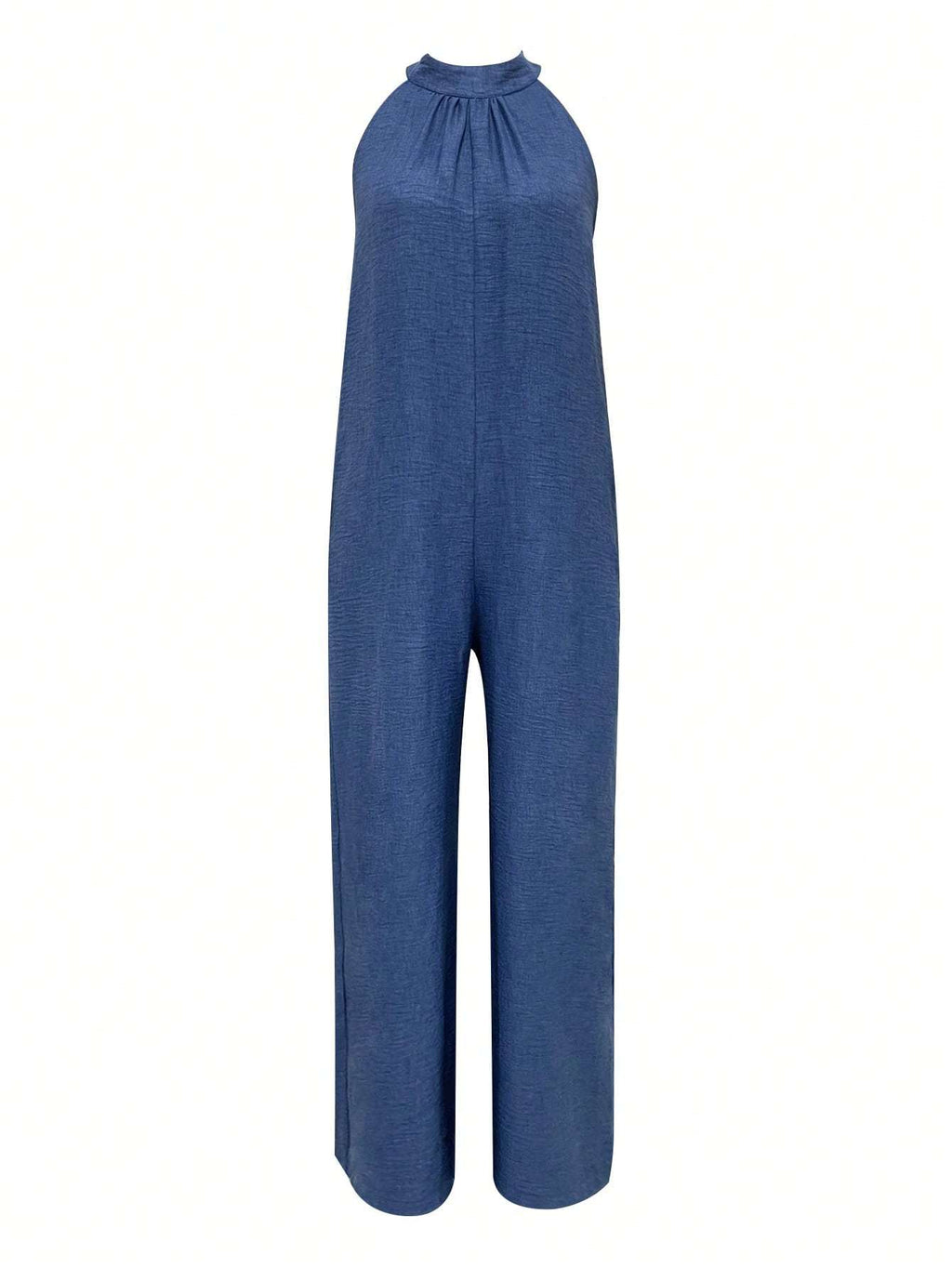 Combinaison sans manches à col halter et volants pour femme