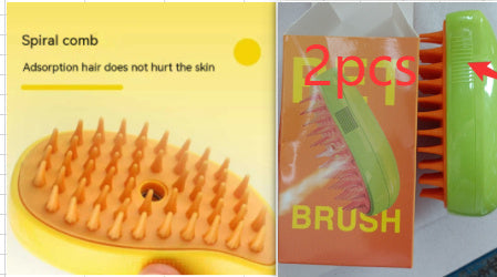 Brosse à Vapeur 3 en 1 pour Chiens & Chats – Démêlage, Massage & Entretien Facile