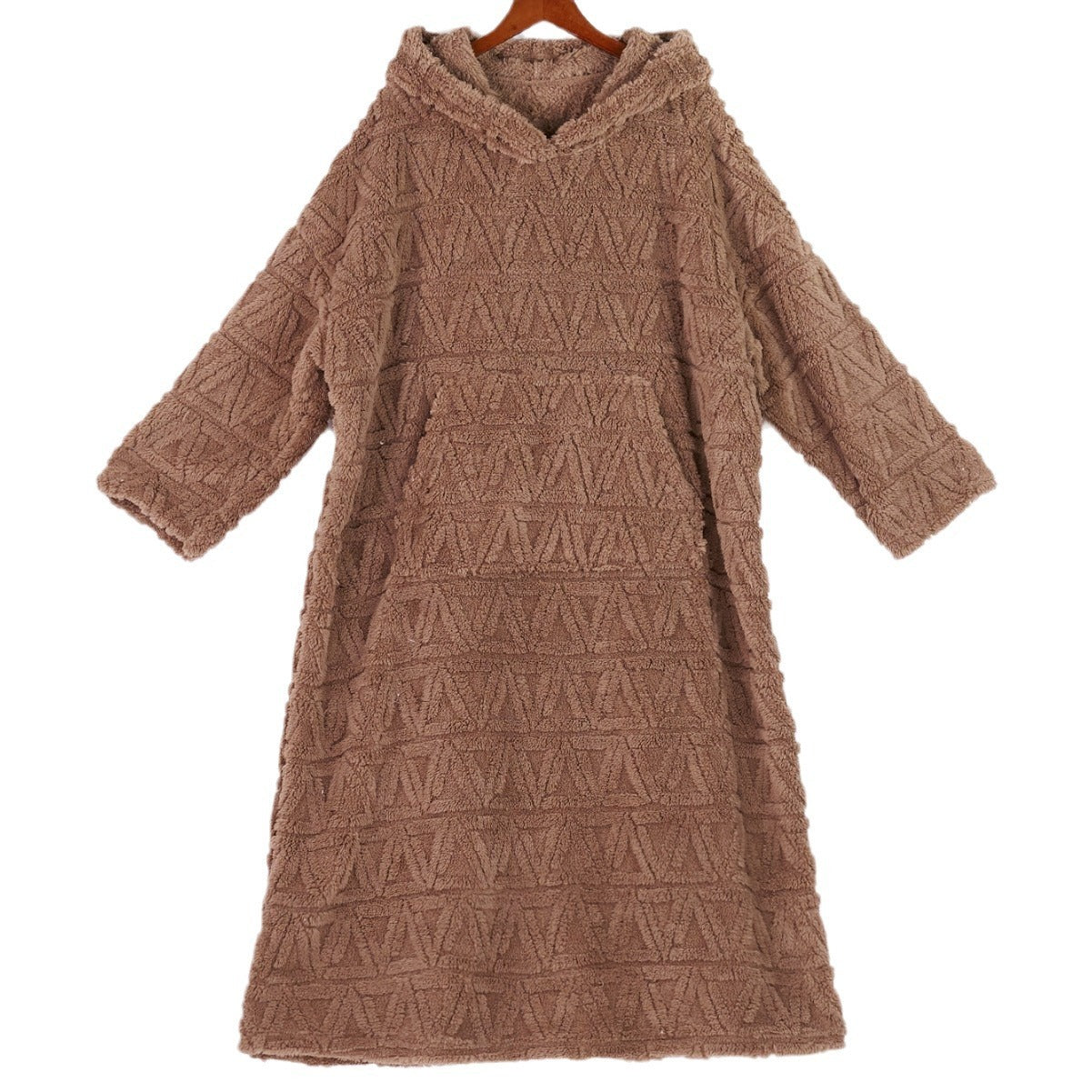 Chemise de Nuit Femme en Velours « Shu Cotton Velvet » à Capuche – Hiver Cocooning