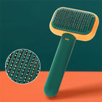 Brosse de Toilettage pour Animaux – Peigne Démêlant en Acier Inoxydable avec Fonction Auto-Nettoyante