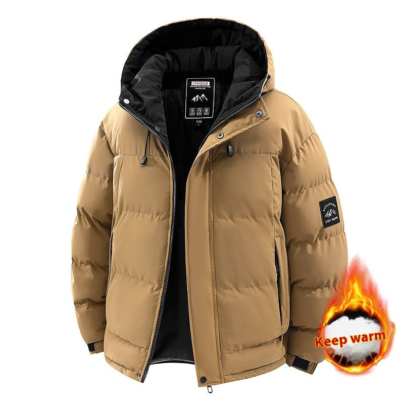 Manteau à Capuche Homme Doublé Coton Épais – Confort Hivernal