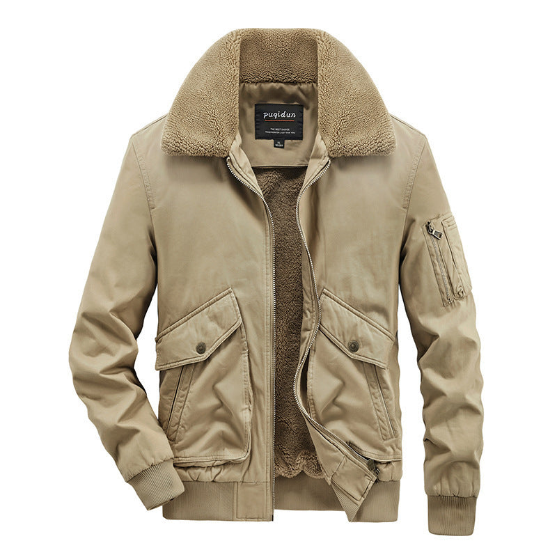 Manteau Homme Hiver Doublé Coton Peau d'Agneau – Élégance et Chaleur