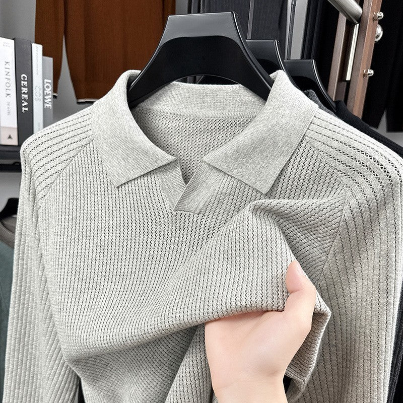 Polo Manche Longues à Col Ciseaux Homme – Élégance et Confort