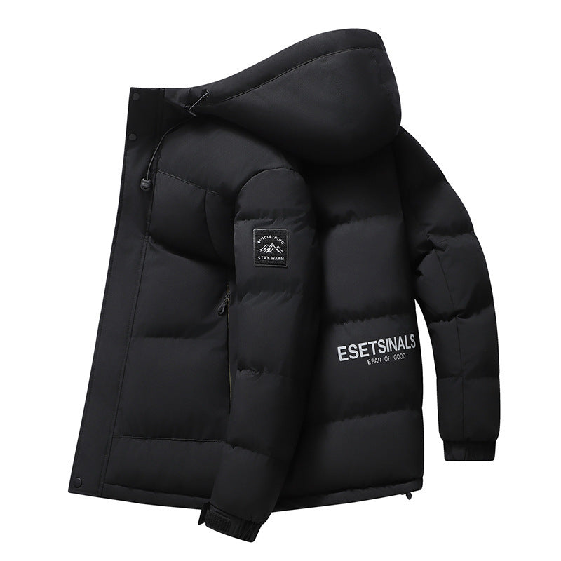 Manteau à Capuche Homme Doublé Coton Épais – Confort Hivernal