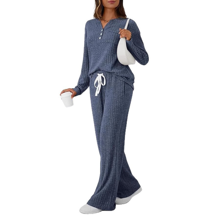 Ensemble 2 pièces femme : pyjama d'extérieur confortable