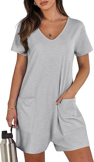 Combinaison sans manches à col rond avec ceinture et poches