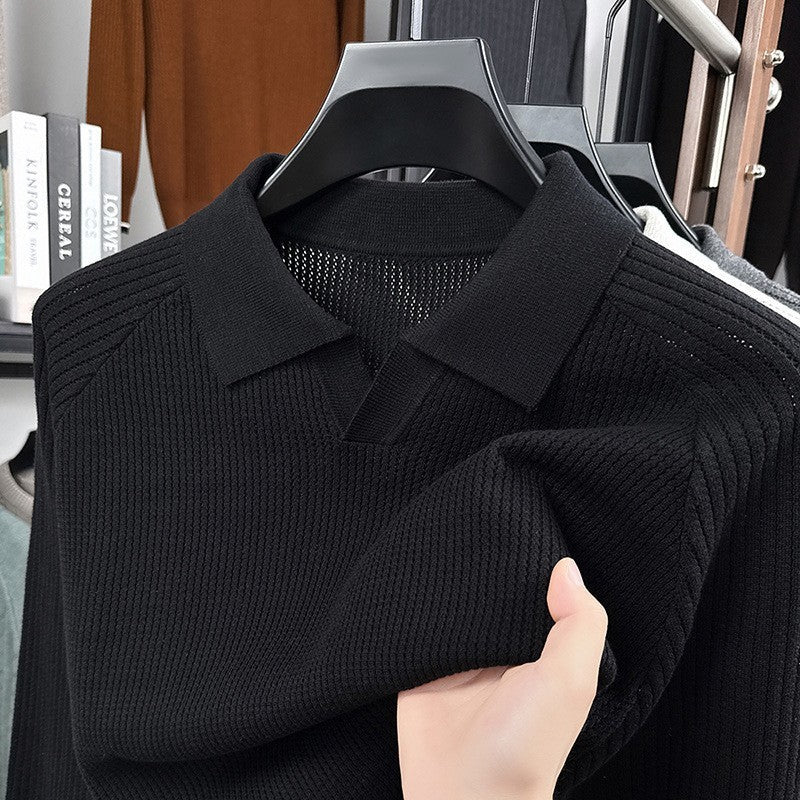 Polo Manche Longues à Col Ciseaux Homme – Élégance et Confort