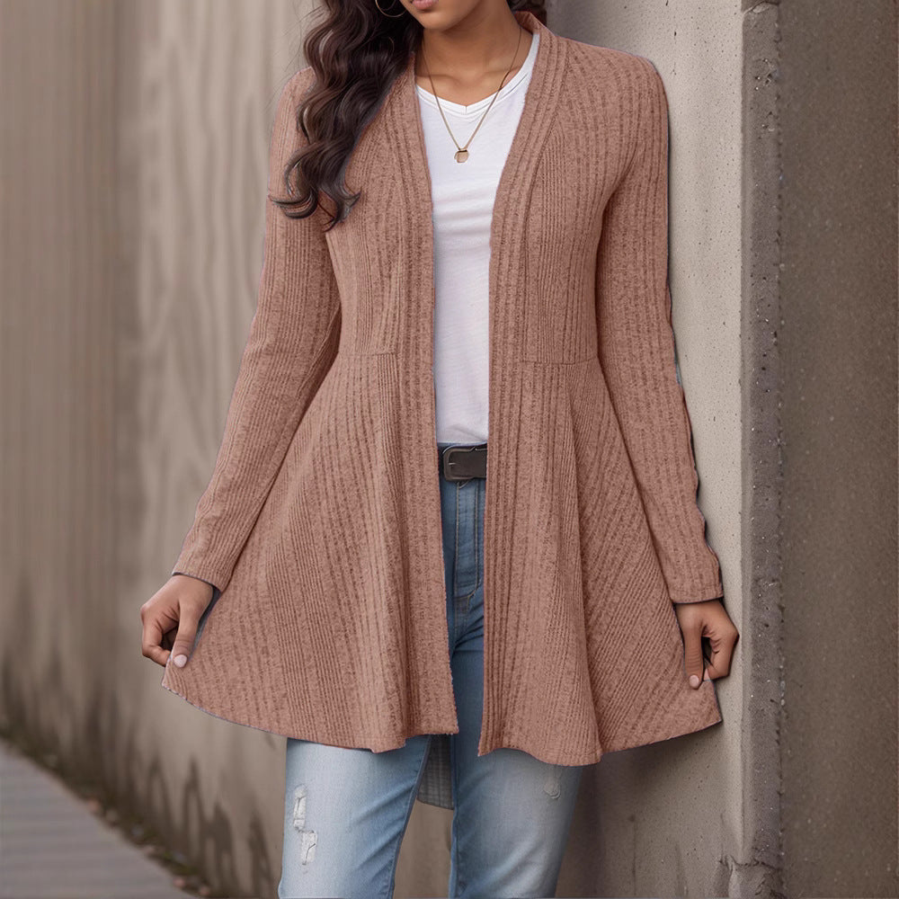 Cardigan à Rayures en Relief – Élégance Décontractée