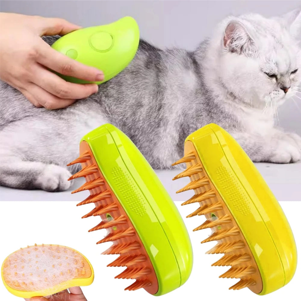 Brosse à Vapeur 3 en 1 pour Chiens & Chats – Démêlage, Massage & Entretien Facile