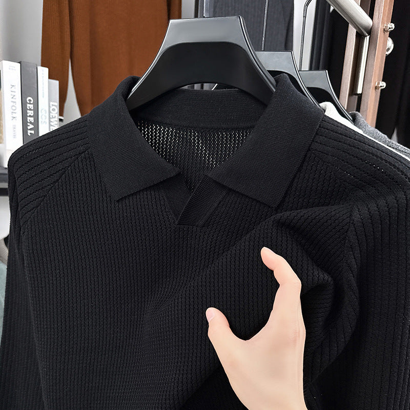 Polo Manche Longues à Col Ciseaux Homme – Élégance et Confort