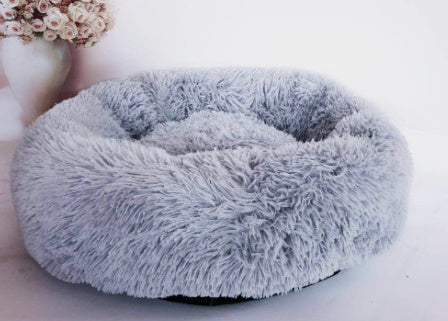 Lit Rond en Peluche Ultra-Doux pour Animaux