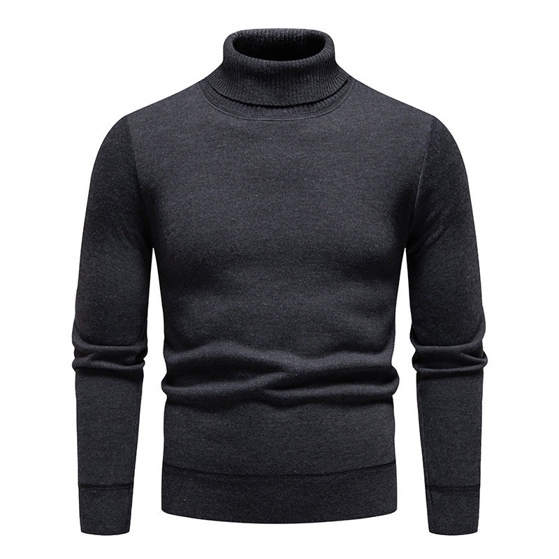 Pull Col Roulé Homme Doublé Polaire – Confort Hivernal