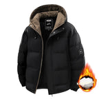 Manteau à Capuche Homme Doublé Coton Épais – Confort Hivernal