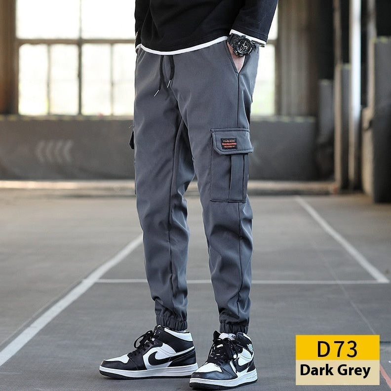 Pantalon Homme Multi-Poches avec Bandes aux Chevilles