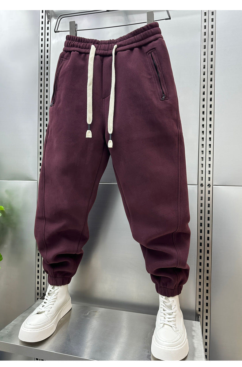 Pantalon de Survêtement Homme avec Poches Zippées et Chevilles à Lanières