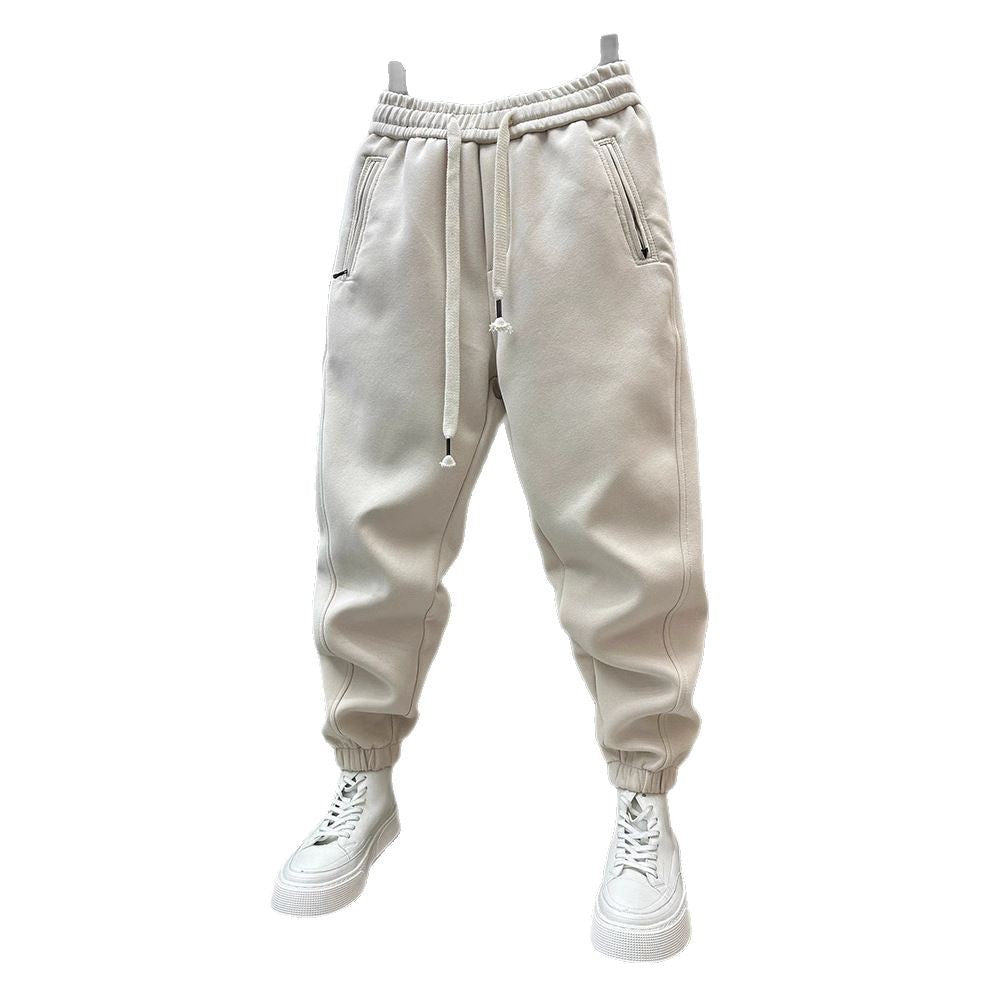 Pantalon de Survêtement Homme avec Poches Zippées et Chevilles à Lanières