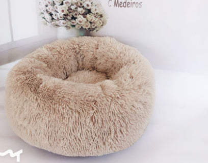 Lit Rond en Peluche Ultra-Doux pour Animaux