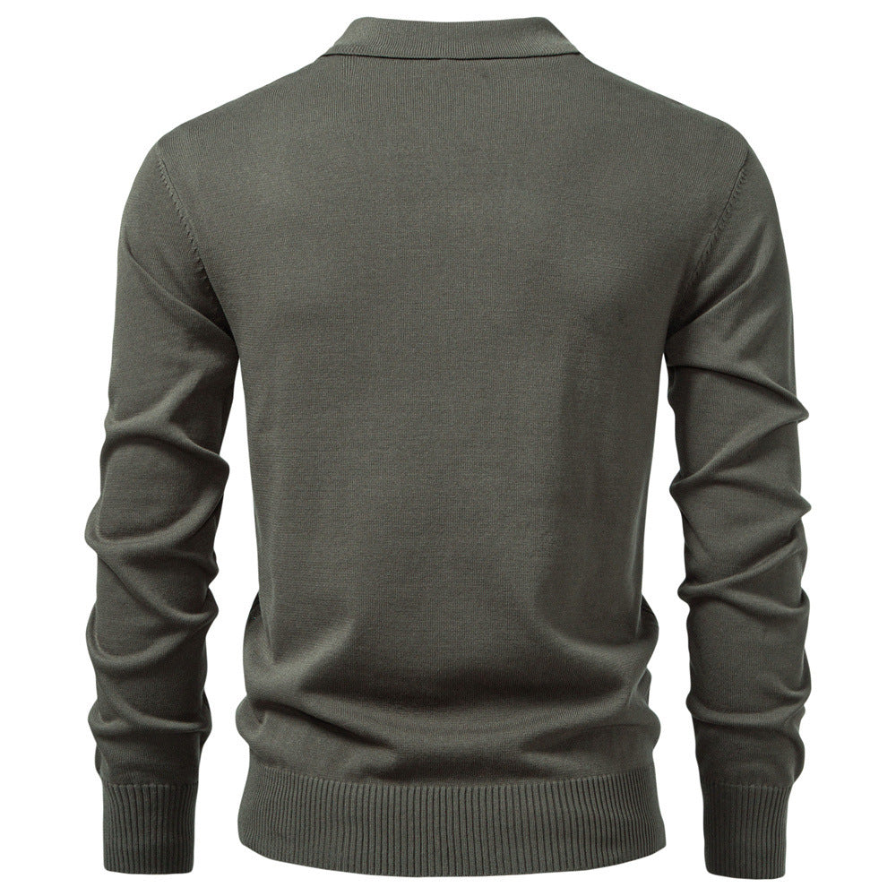 Pull à Col Montant à Demi-Fermeture Éclair pour Homme – Élégance et Confort