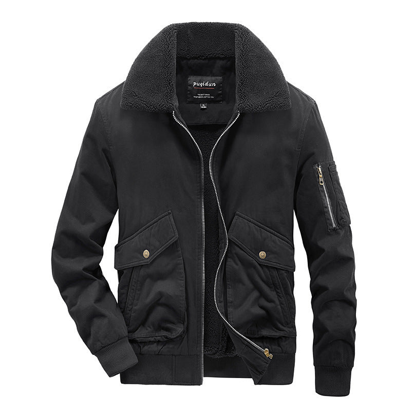 Manteau Homme Hiver Doublé Coton Peau d'Agneau – Élégance et Chaleur