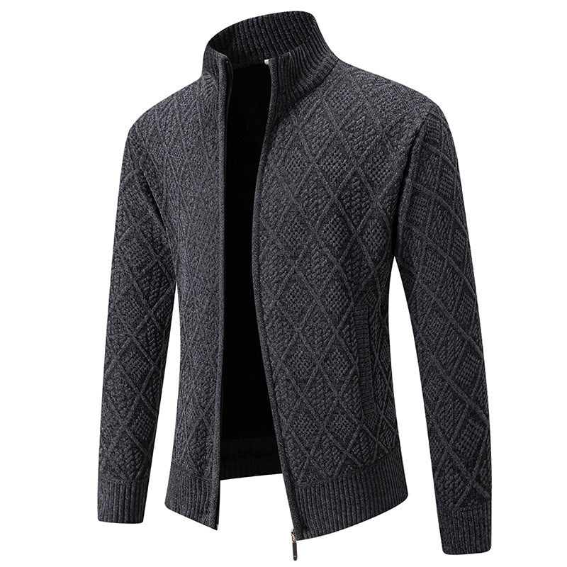 Manteau Cardigan à Col Montant pour Homme – Tendance Automne-Hiver