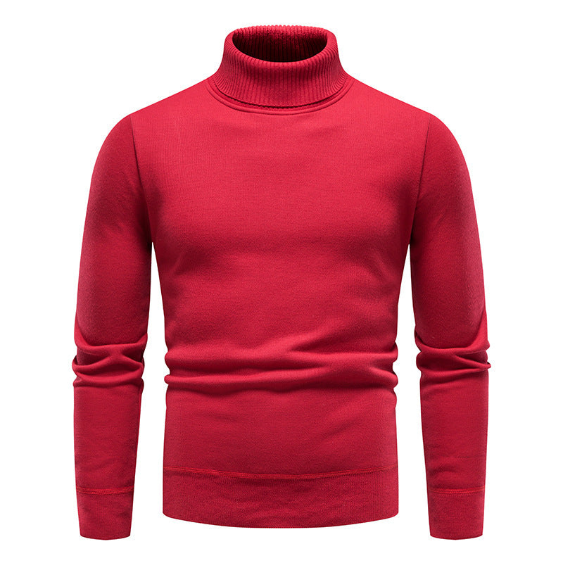 Pull Col Roulé Homme Doublé Polaire – Confort Hivernal