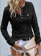 Pull Tricoté à Col Boutonné – Élégance Décontractée pour l’Automne & l’Hiver